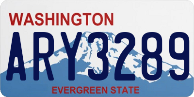 WA license plate ARY3289