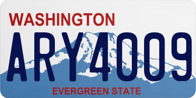WA license plate ARY4009