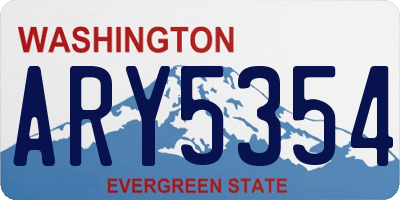 WA license plate ARY5354