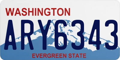 WA license plate ARY6343