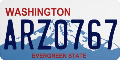WA license plate ARZ0767
