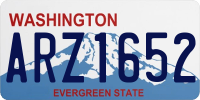 WA license plate ARZ1652