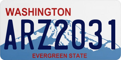 WA license plate ARZ2031