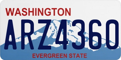 WA license plate ARZ4360