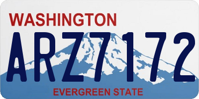 WA license plate ARZ7172