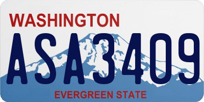 WA license plate ASA3409