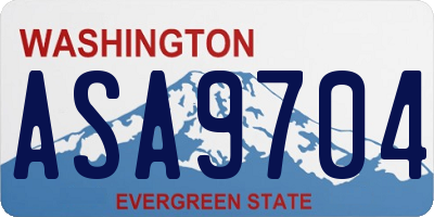 WA license plate ASA9704