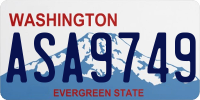 WA license plate ASA9749