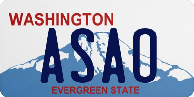 WA license plate ASAO