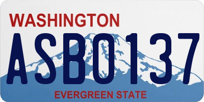 WA license plate ASB0137