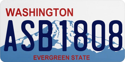 WA license plate ASB1808