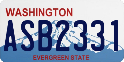 WA license plate ASB2331