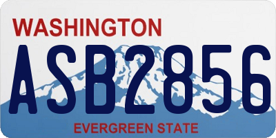 WA license plate ASB2856