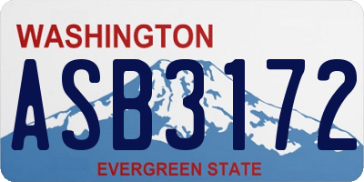 WA license plate ASB3172