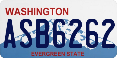 WA license plate ASB6262