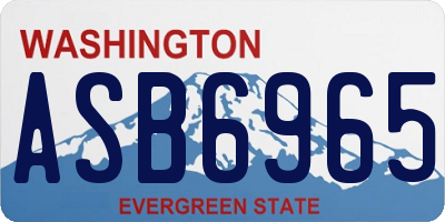 WA license plate ASB6965