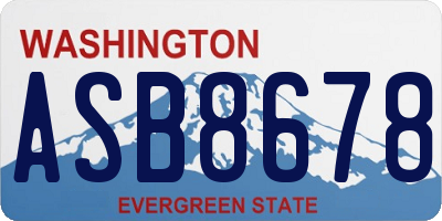 WA license plate ASB8678
