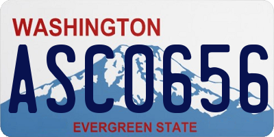 WA license plate ASC0656