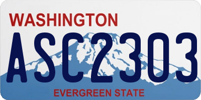WA license plate ASC2303