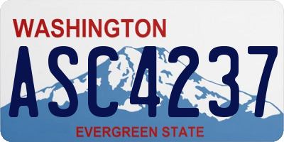 WA license plate ASC4237