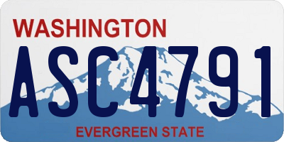 WA license plate ASC4791