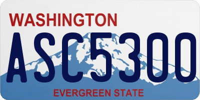 WA license plate ASC5300