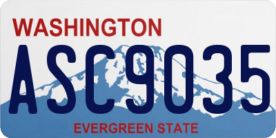 WA license plate ASC9035