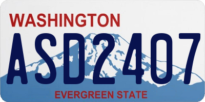 WA license plate ASD2407