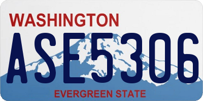 WA license plate ASE5306