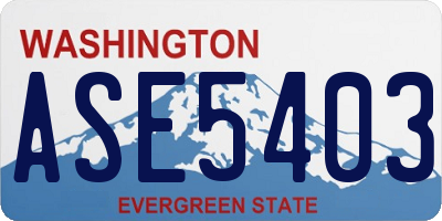 WA license plate ASE5403