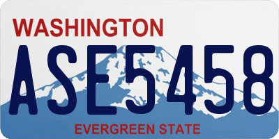 WA license plate ASE5458