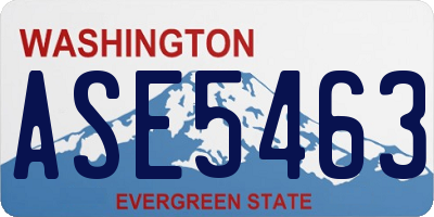 WA license plate ASE5463