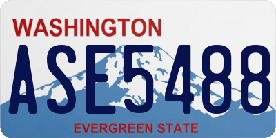 WA license plate ASE5488