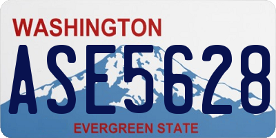 WA license plate ASE5628