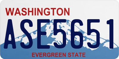 WA license plate ASE5651