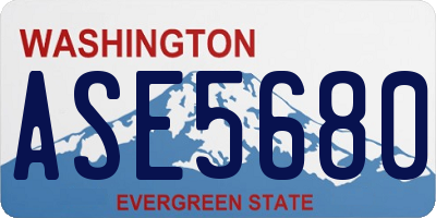 WA license plate ASE5680