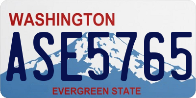 WA license plate ASE5765