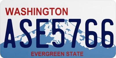 WA license plate ASE5766