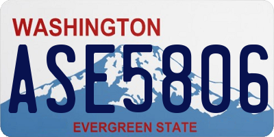 WA license plate ASE5806