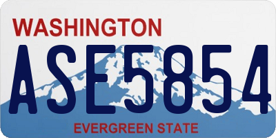 WA license plate ASE5854