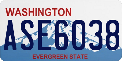 WA license plate ASE6038