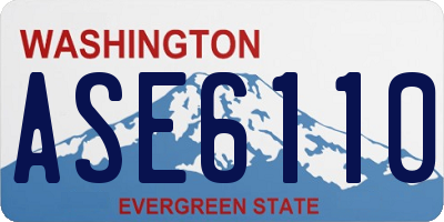 WA license plate ASE6110