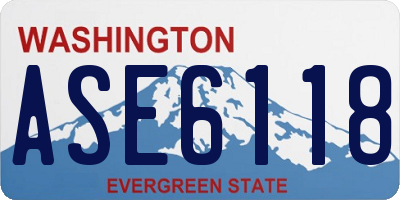 WA license plate ASE6118
