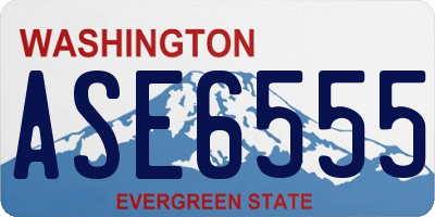WA license plate ASE6555