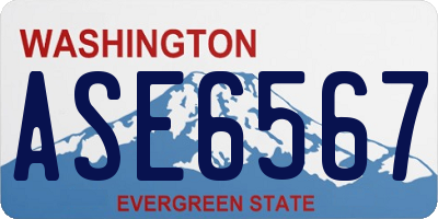 WA license plate ASE6567