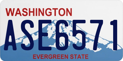 WA license plate ASE6571