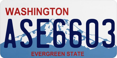 WA license plate ASE6603