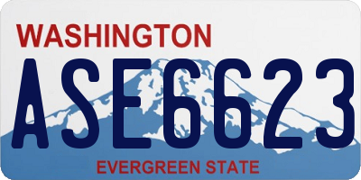 WA license plate ASE6623