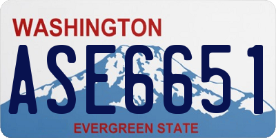 WA license plate ASE6651