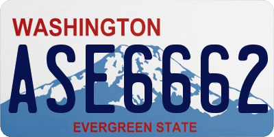 WA license plate ASE6662